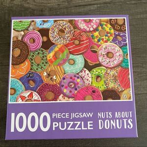 𝅺1000 Piece Jigsaw Puzzle Nuts About Donuts Colorful Fun Puzzle